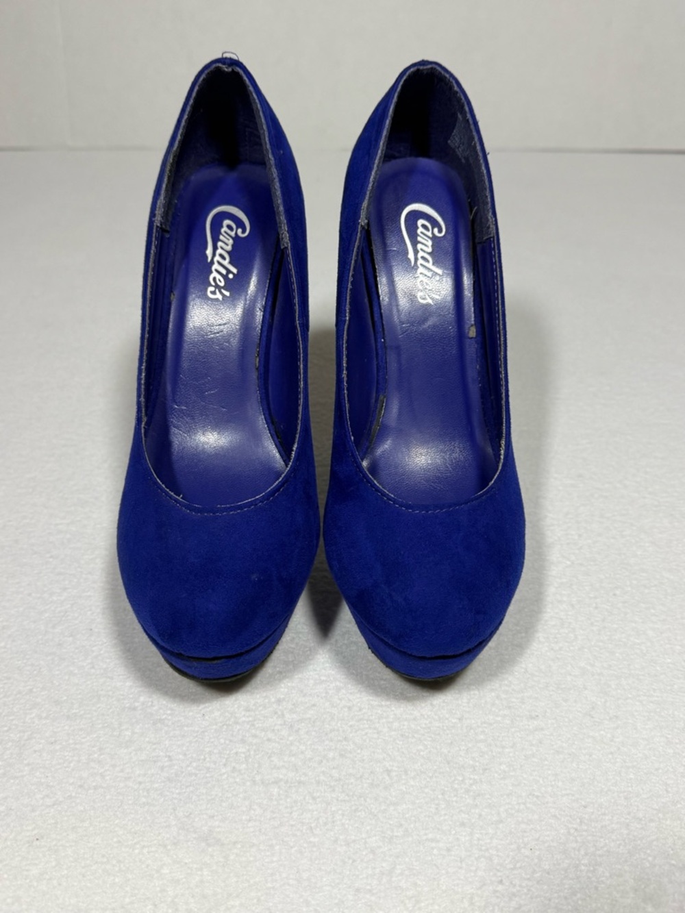 Candie's Cobalt Blue Faux Suede Platform Stilleto Heels size 6
